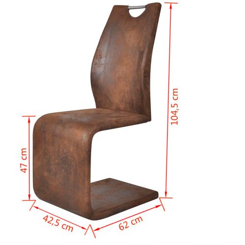 Blagovaonske stolice od umjetne kože 4 kom smeđe slika 18