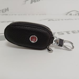 Crna kožna torbica za ključ Fiat
