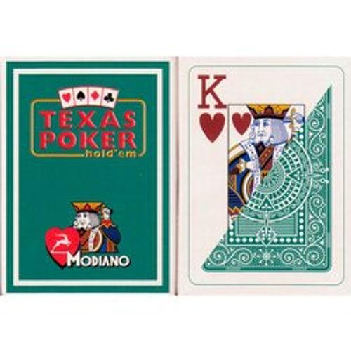 MODIANO karte za poker 100% plastika jumbo index, zelene slika 2