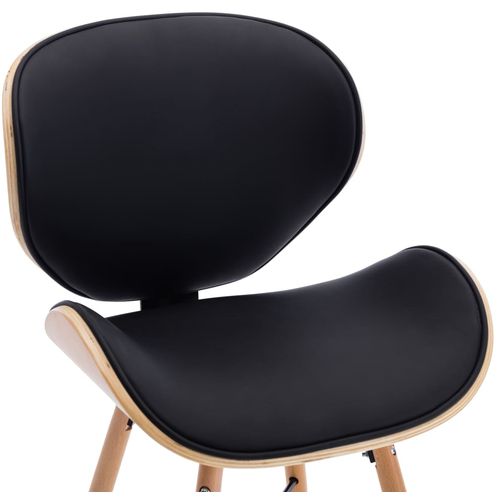 Blagovaonske stolice od umjetne kože i drva 6 kom crne slika 39