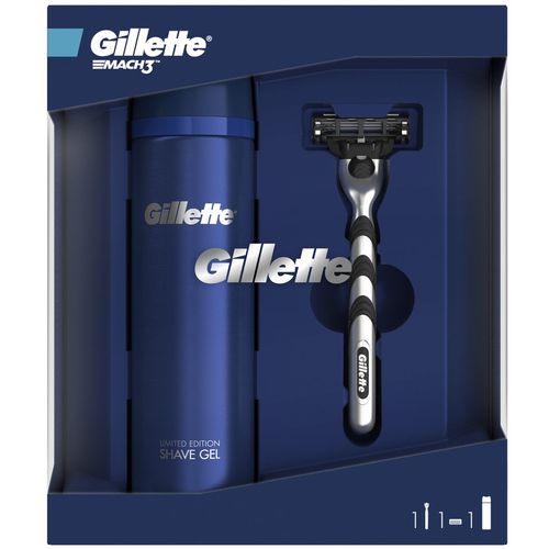 Gillette Poklon paket Brijač Mach3 + Gel za brijanje Sensitive slika 1