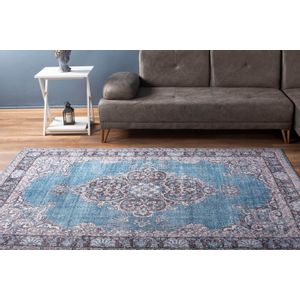 Blues Chenille - Blue AL 201  Multicolor Hall Carpet (75 x 230)