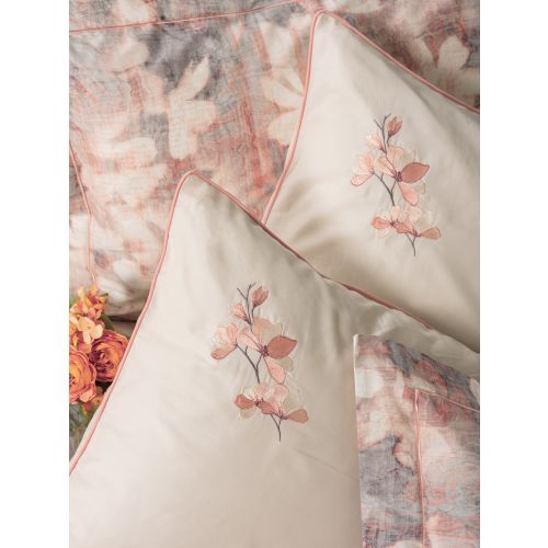 L'essential Maison Layana - Pink Grey Satin Double Quilt Cover Set slika 2