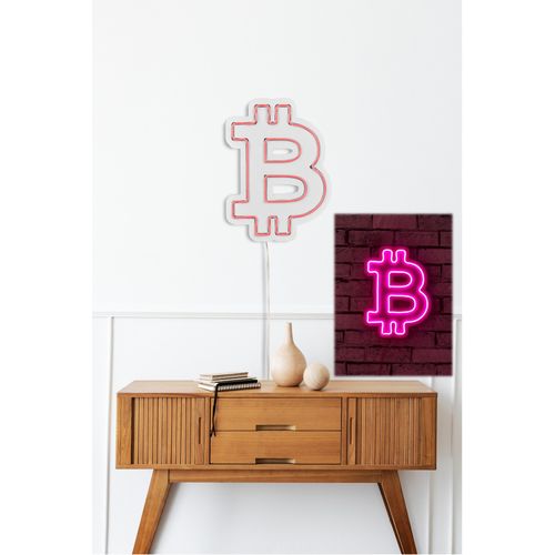 Wallity Ukrasna plastična LED rasvjeta, Bitcoin - Pink slika 13