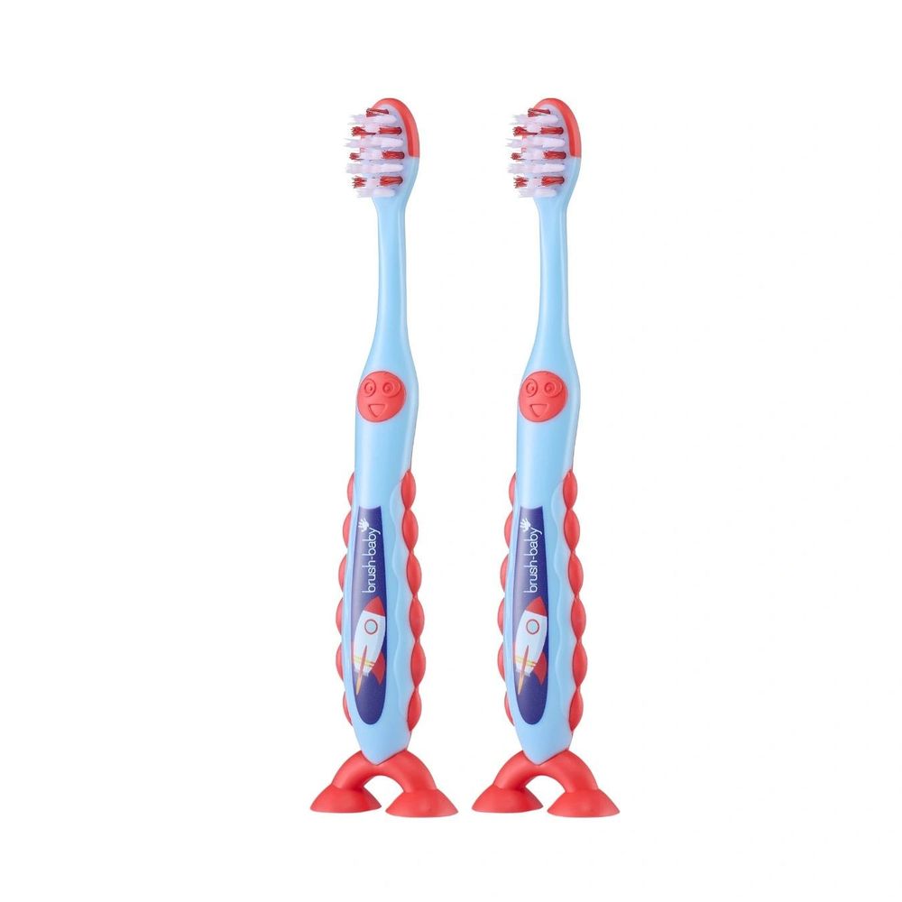 Brush-Baby Dječija četkica za zube FlossBrush 3-6 godina - Rocket, 2kom slika 1