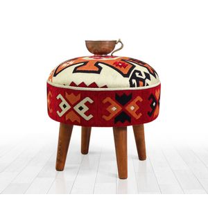 Melik - Multicolor Multicolor Pouffe