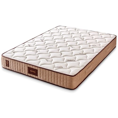 Woody Fashion Madrac, Bijela boja Bež Smeđa, Bamboo 150x200 cm Double Size Middle Firm Mattress slika 5