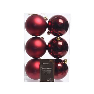 Novogodišnji set kugli za jelku 6pcs 8cm 022053 - Oxblood - KMG