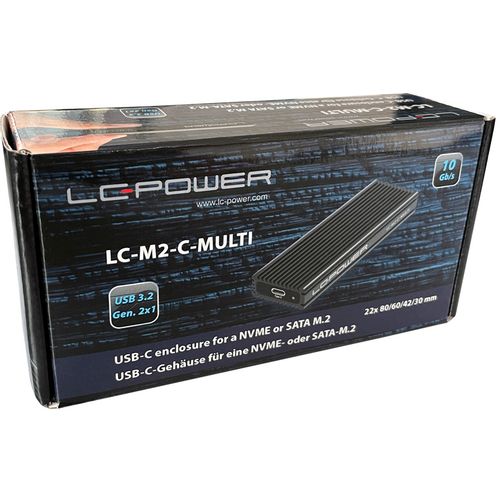 LC-Power LC-M2-C-MULTI-2USB 3.2 Gen. 2x1 Type C M.2SSD Enclosure,SATA&nvme slika 2