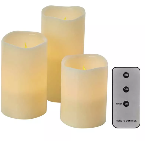 Led set dekorativnih voštanih sveća sa daljinskim 10/12,5/15cm, 3x3x AAA vintage Emos DCCV07 slika 1