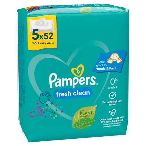 Pampers vlažne maramice fresh clean 5x52 komada slika 1