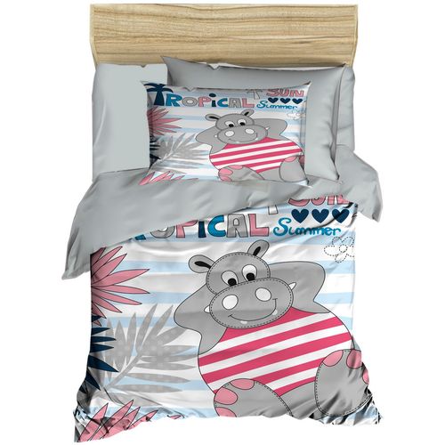 L'essential Maison PH124 Grey White Red Baby Quilt Cover Set slika 1