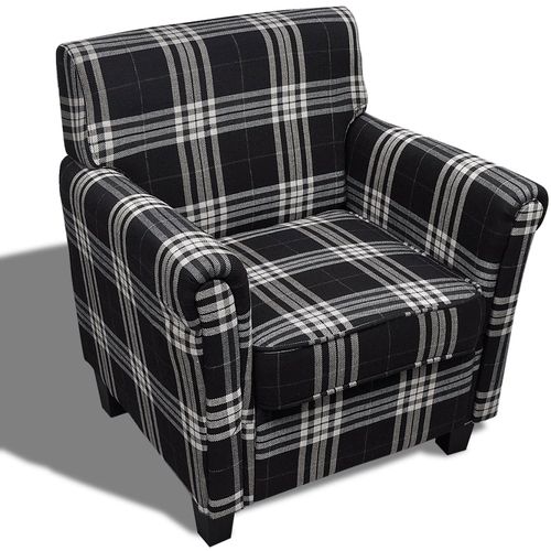 Sofa fotelja od tkanine s jastukom crna slika 33