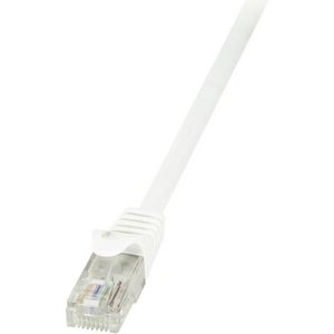 LogiLink CP2081U RJ45 mrežni kabel, Patch kabel cat 6 U/UTP 7.50 m bijela sa zaštitom za nosić 1 St.