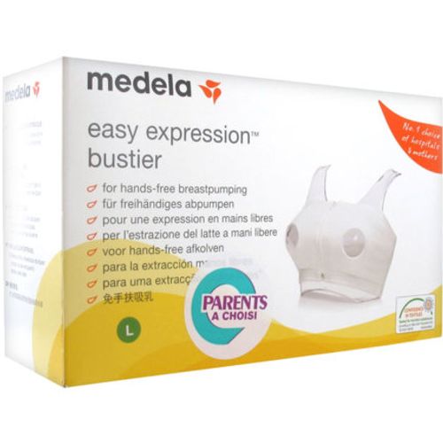 Medela - Easy Expression Bustier grudnjak za fiksaciju levka, veličina M, beli slika 3