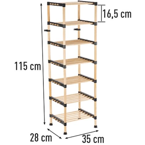 Seowood višenamenska drvena polica35x28x115 cm slika 3