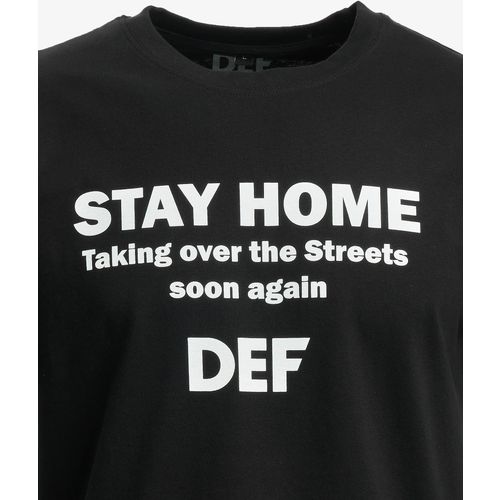 DEF / T-Shirt Stay Home in black slika 4