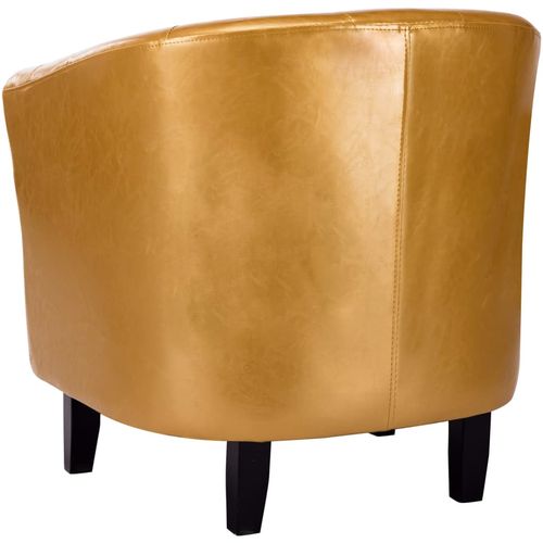 Fotelja od umjetne kože zlatna slika 6