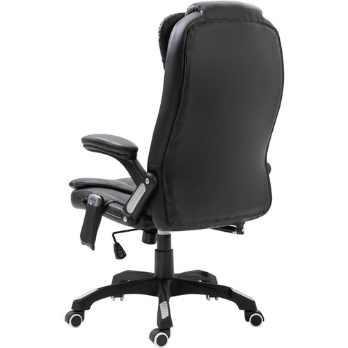 Masažna uredska stolica od umjetne kože crna slika 24