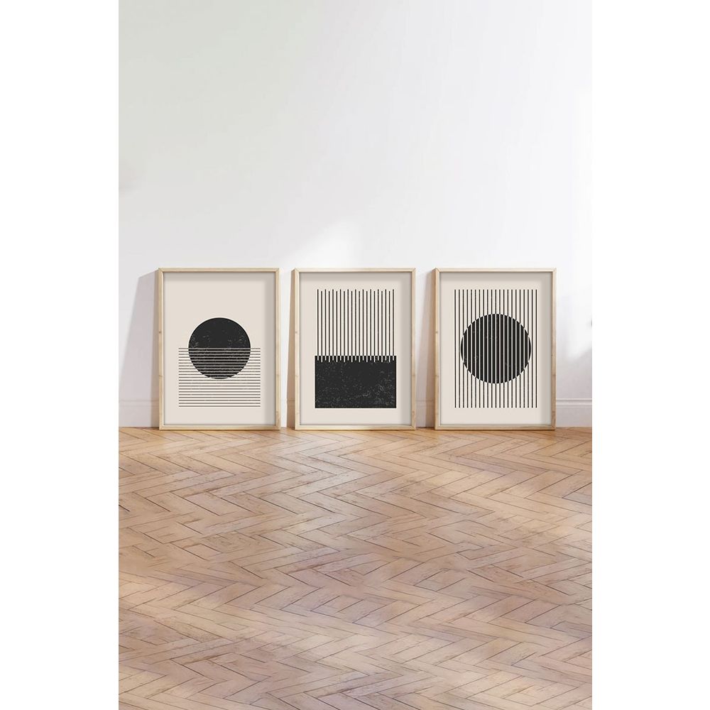 Huhu212 - Dekorativno Slikarstvo u Okviru od MDF-a, 50 x 70 cm, Višebojno (Set od 3 Komada) slika 4