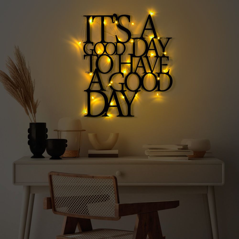 Decorative metal wall accessory Its A Good Day To Have A Good Day 187, colour: black slika 2