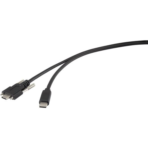 Renkforce USB kabel USB 3.2 gen. 1 (USB 3.0) USB-C® utikač, USB-C® utikač 1.00 m crna mogućnost vijčanog spajanja RF-3773812 slika 4