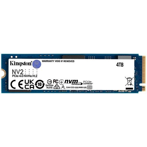 Kingston SNV2S/4000G M.2 NVMe 4TB SSD, NV2, PCIe Gen 4x4, Read up to 3,500 MB/s, Write up to 2,800 MB/s, (single sided), 2280 slika 1