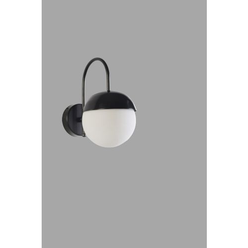 Küre Siyah Beyaz Camlı Aplik Black Wall Lamp slika 3