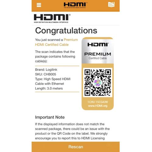 LogiLink HDMI priključni kabel HDMI A utikač, HDMI A utikač 3.00 m crna CHB005  HDMI kabel slika 5