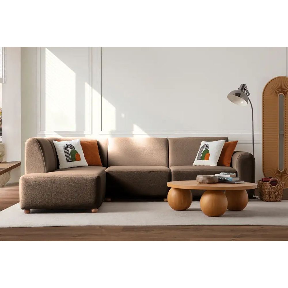 Ugaona Sofa S-Loft Left - smeđa boja slika 4