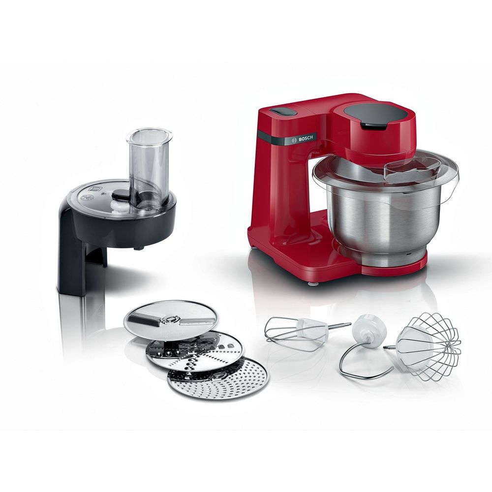 BOSCH kuhinjski aparat MUM Serie 2| CRVENA, 900W, 3.8L, 7 Brzina, Inox posuda, SL slika 1