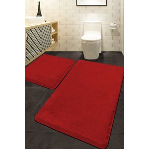 Colors of - Red Red Bathmat Set (2 Pieces)