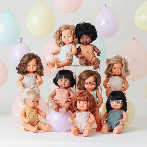 Miniland lutka dark blonde girl vitiligo15" Colour slika 5