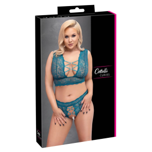 Cottelli CURVES Komplet grudnjaka teal 3XL