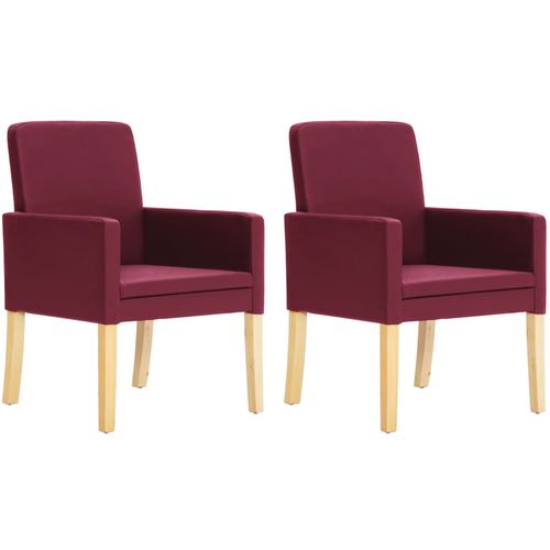 Blagovaonske stolice od umjetne kože 2 kom crvena boja vina slika 18