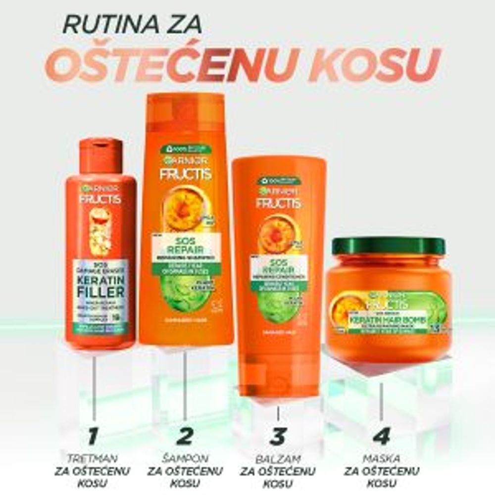 Garnier fructis SOS Keratin Filler Tretman za kosu 200 ml slika 7