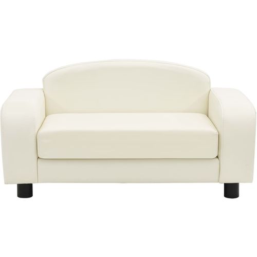 Sofa za pse krem-bijela 80 x 50 x 40 cm od umjetne kože slika 3