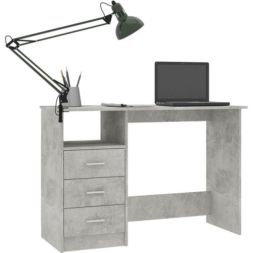 Radni stol s ladicama siva boja betona 110 x 50 x 76 cm iverica slika 7