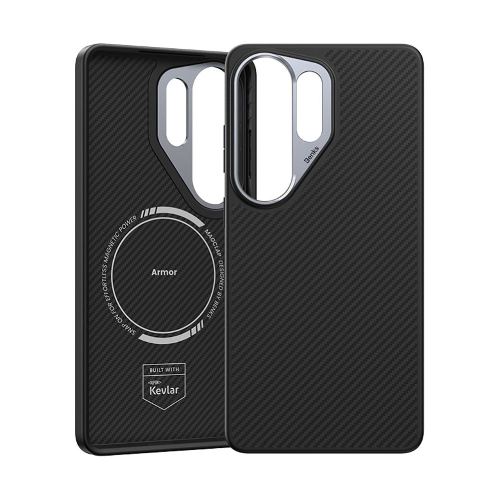 Benks Magnetic Armor Pro Kevlar maska sa metalnim okvirom za Samsung Galaxy S26 Ultra – crna slika 2