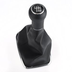 Ručka mjenjača sa kožom Asy za VW Golf IV (1997 - 2006) - Hrom okvir, 6 brzina (FI12mm)