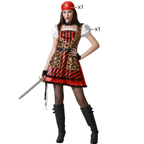 Svečana odjeća za odrasle Crvena Žena Pirat M/L slika 1