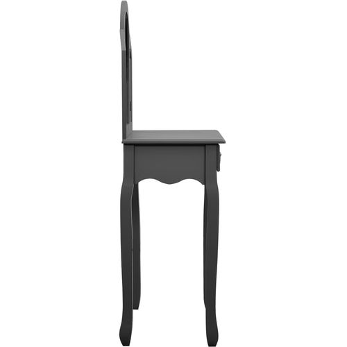 Toaletni stolić sa stolcem sivi 65x36x128 cm paulovnija i MDF slika 26