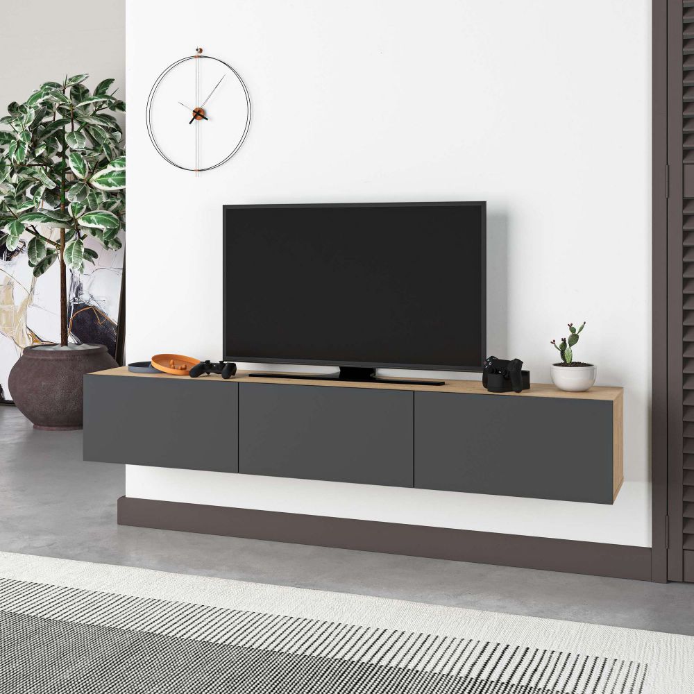 TV Stalak Francy 180 - Saphirni Hrast i Antracit slika 1