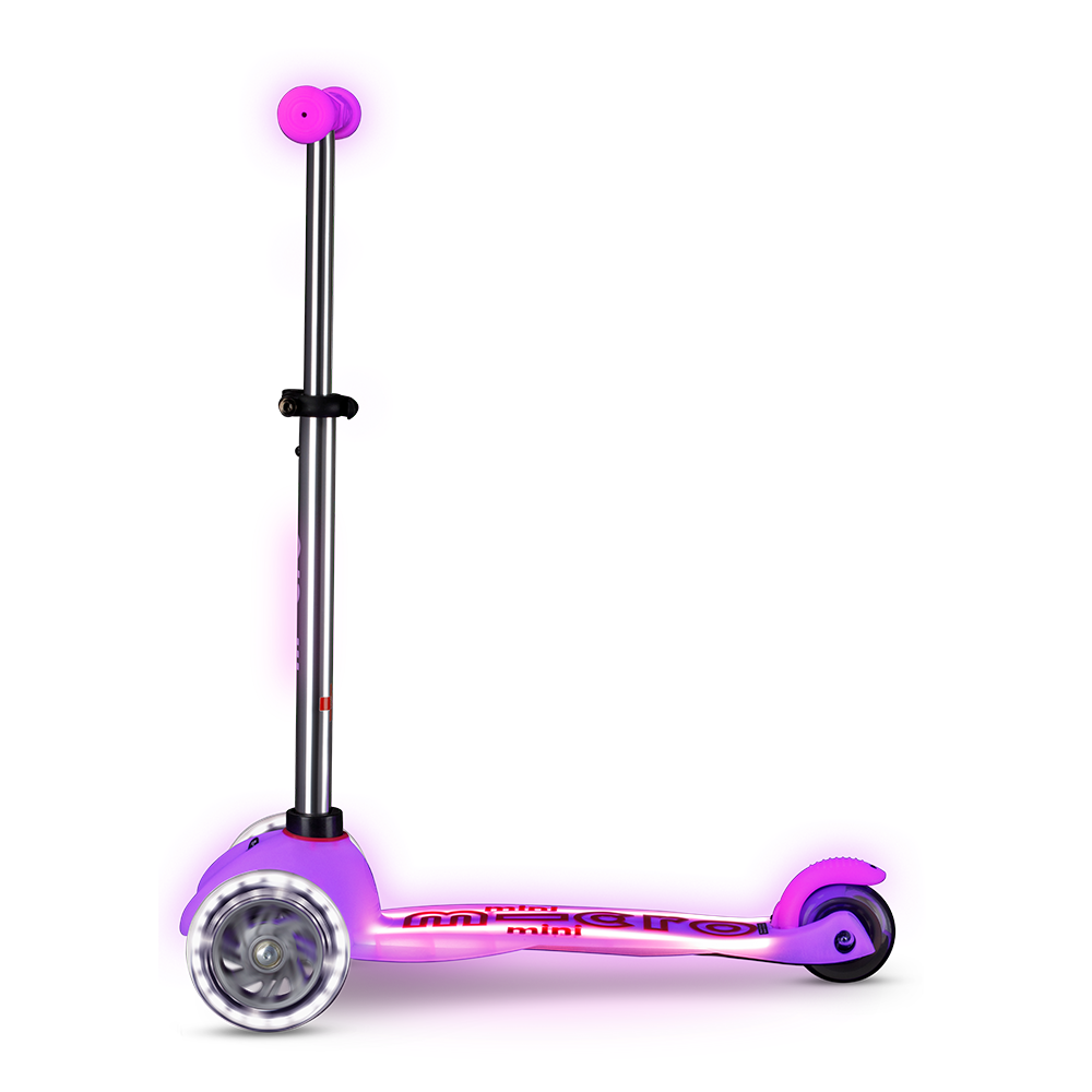 Micro Romobil Mini Deluxe Glow LED Plus, Frosty Pink slika 2