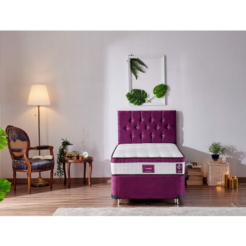 Woody Fashion Madrac, Bijela boja Ljubičasta, Violet 90x200 cm Single Size Middle Firm Mattress slika 2