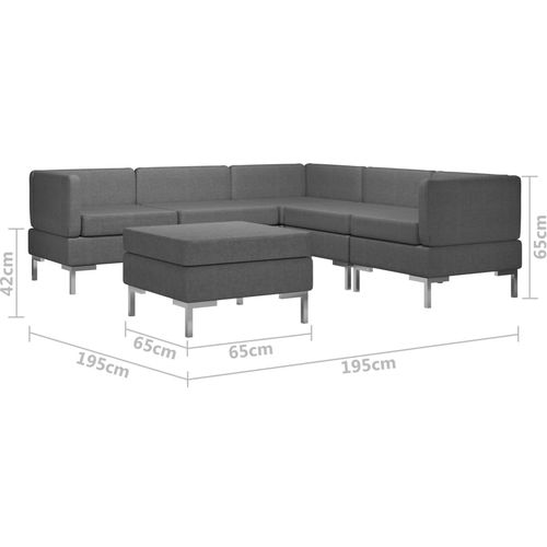 6-dijelni set sofa od tkanine tamnosivi slika 9