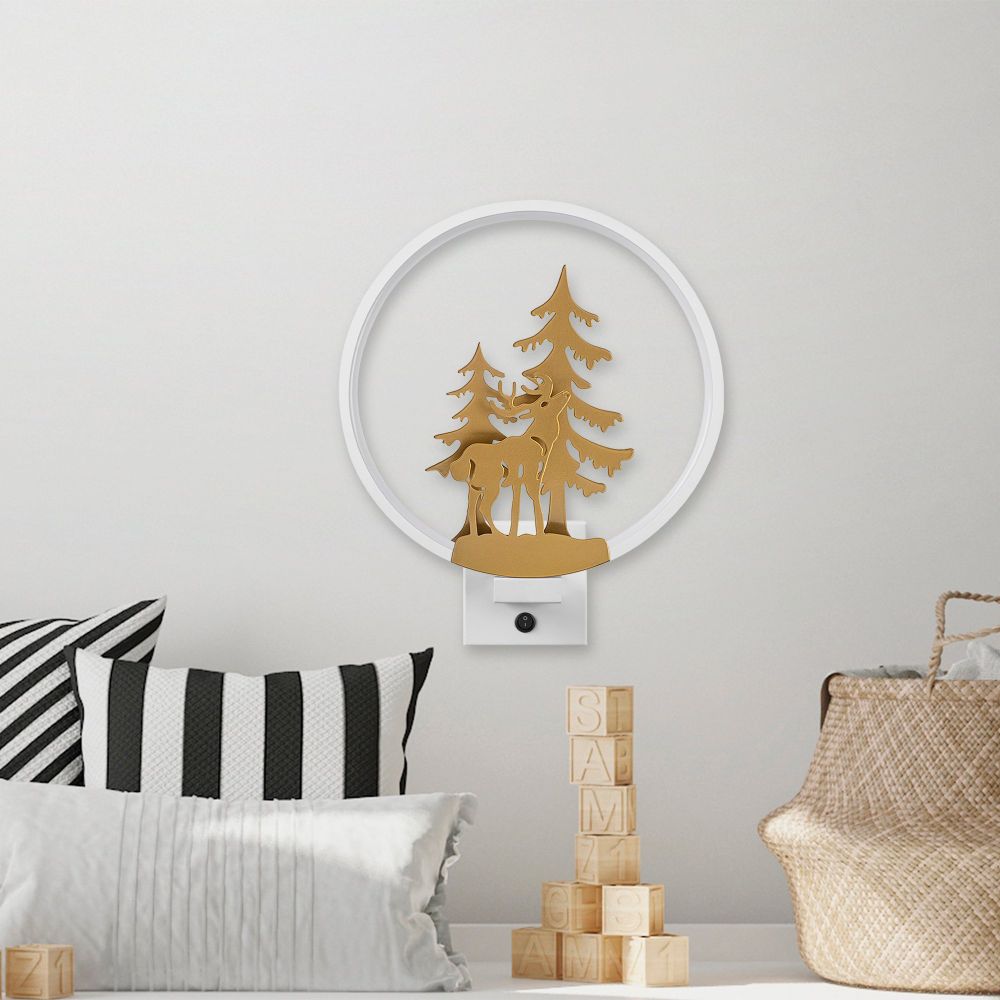 Zidna lampa XMAS32 u bijeloj boji sa zlatnim detaljima slika 2