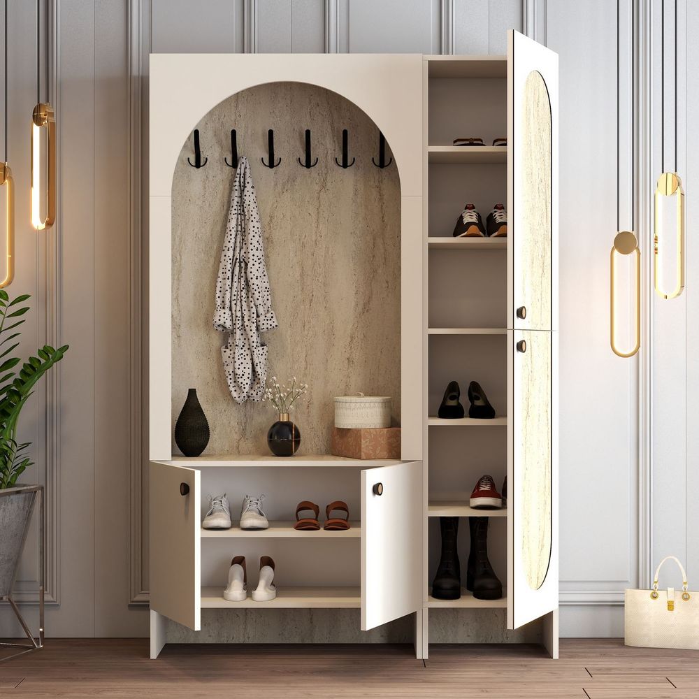 Hall Stand Palermo Kl - Krem Travertin slika 3