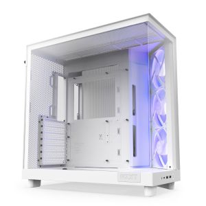 Kućište NZXT H6 Flow RGB, bijelo bez napajanja, ATX CC-H61FW-R1