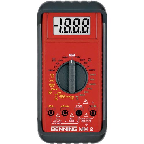 Benning MM 2 ručni multimetar  digitalni  CAT II 1000 V, CAT III 600 V Zaslon (brojevi): 2000 slika 1